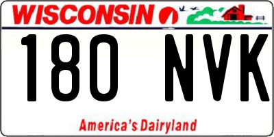 WI license plate 180NVK
