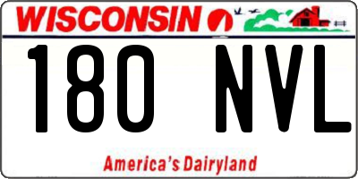 WI license plate 180NVL
