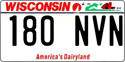 WI license plate 180NVN