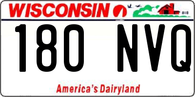 WI license plate 180NVQ