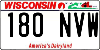WI license plate 180NVW