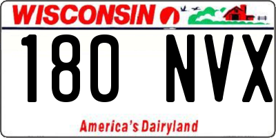 WI license plate 180NVX