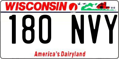 WI license plate 180NVY