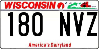 WI license plate 180NVZ