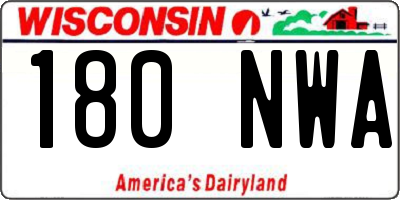 WI license plate 180NWA