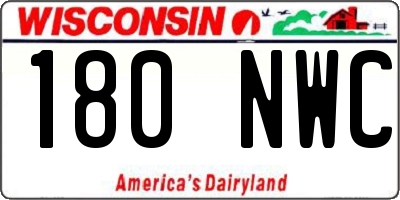 WI license plate 180NWC