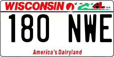 WI license plate 180NWE
