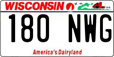WI license plate 180NWG