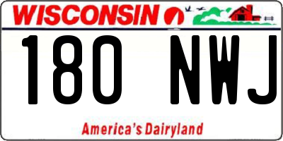 WI license plate 180NWJ