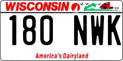 WI license plate 180NWK