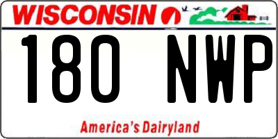 WI license plate 180NWP