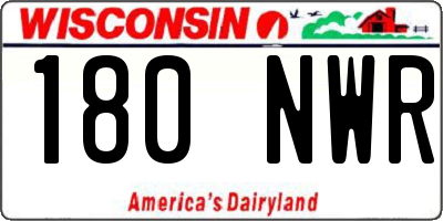WI license plate 180NWR