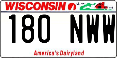 WI license plate 180NWW