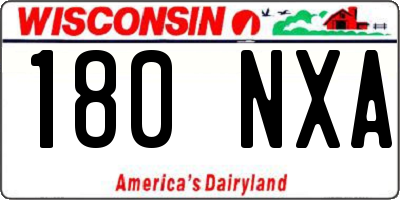 WI license plate 180NXA