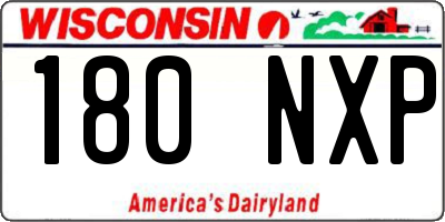 WI license plate 180NXP