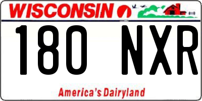 WI license plate 180NXR