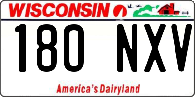 WI license plate 180NXV