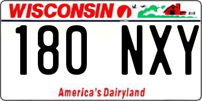 WI license plate 180NXY