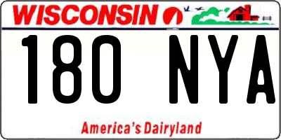 WI license plate 180NYA