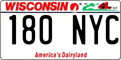 WI license plate 180NYC
