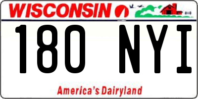 WI license plate 180NYI
