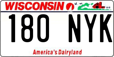 WI license plate 180NYK