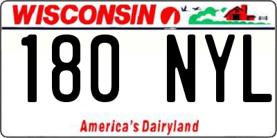 WI license plate 180NYL