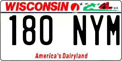 WI license plate 180NYM