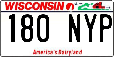 WI license plate 180NYP