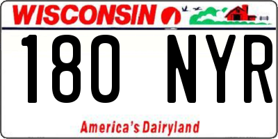 WI license plate 180NYR