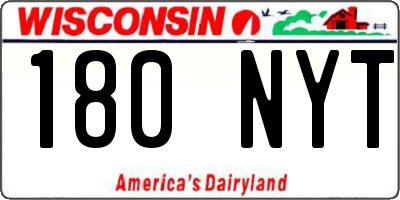 WI license plate 180NYT