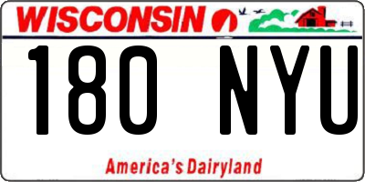 WI license plate 180NYU