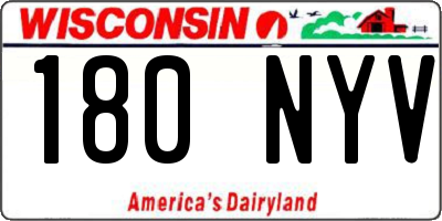 WI license plate 180NYV
