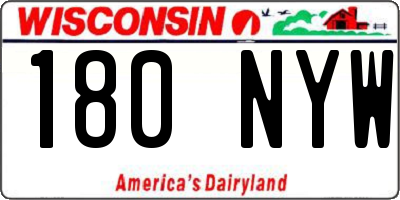 WI license plate 180NYW