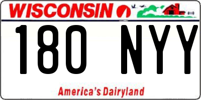 WI license plate 180NYY