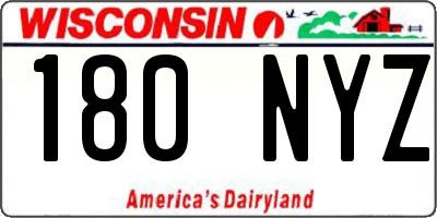 WI license plate 180NYZ
