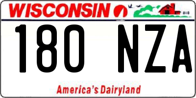 WI license plate 180NZA