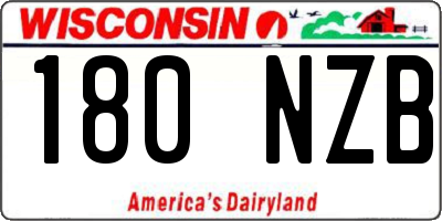 WI license plate 180NZB
