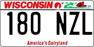 WI license plate 180NZL