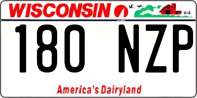 WI license plate 180NZP