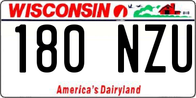 WI license plate 180NZU
