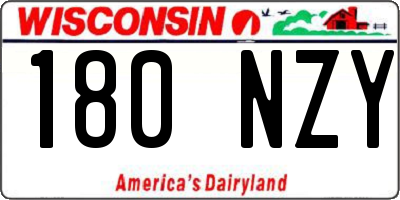 WI license plate 180NZY