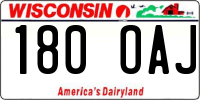 WI license plate 180OAJ