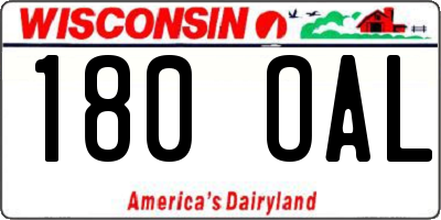 WI license plate 180OAL