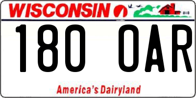 WI license plate 180OAR