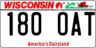 WI license plate 180OAT
