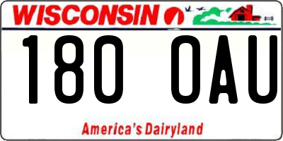 WI license plate 180OAU