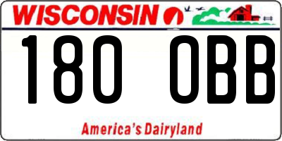 WI license plate 180OBB