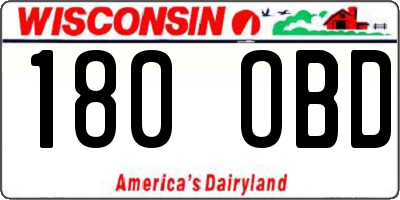 WI license plate 180OBD