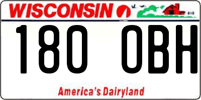 WI license plate 180OBH